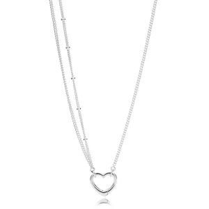 Heart silver necklace