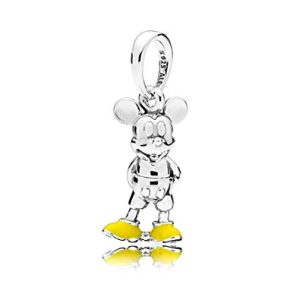 Disney Mickey silver pendant with yellow enamel