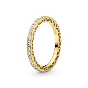 14k Gold Plated ring with clear cubic zirconia