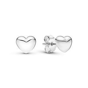 Heart silver stud earring