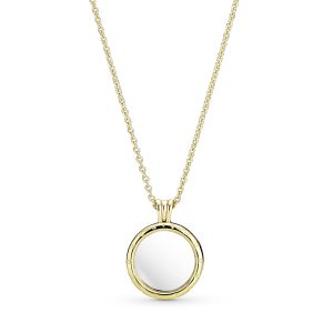 14k Gold Plated floating locket with necklace