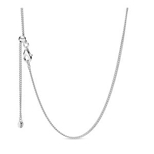 Sterling silver necklace with sliding clasp