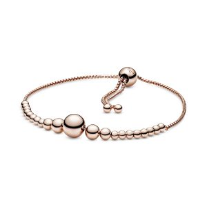 Beaded 14k Rose Gold-plated slider bracelet