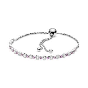 Pink & Clear Sparkle Slider Bracelet