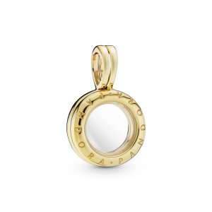14k Gold Plated floating locket dangle