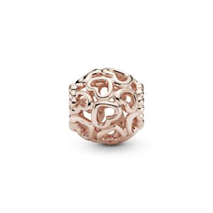 Openwork hearts 14k Rose Gold-plated charm