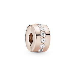PANDORA Rose clip with clear cubic zirconia
