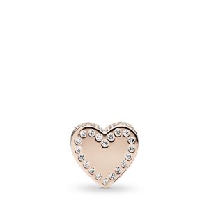 DEDICATION ESSENCE COLLECTION charm in 14k Rose Gold-plated with clear cubic zirconia