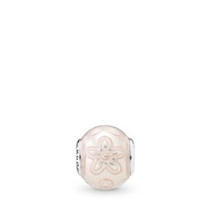 HAPPINESS ESSENCE COLLECTION charm in silver with light pink enamel