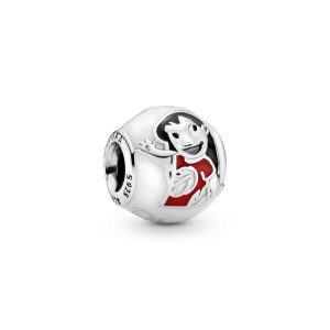 Disney Lilo & Stich silver charm with white. red. black. blue and purple enamel