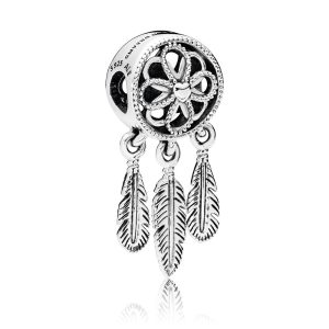 Dream catcher silver charm