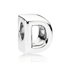 Letter D silver charm