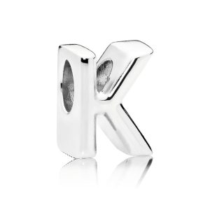 Letter K silver charm