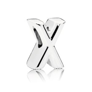 Letter X silver charm