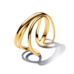 Organically Shaped Triple Band Open Ring