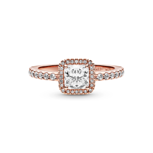 Square Sparkle Halo Ring