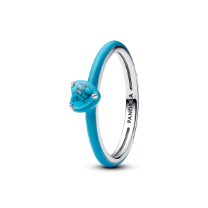 Turquoise-coloured Heart Stone Ring
