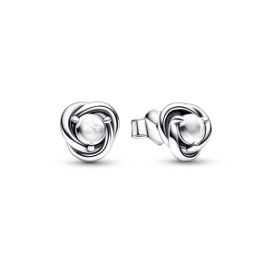 Clear Eternity Circle Stud Earrings