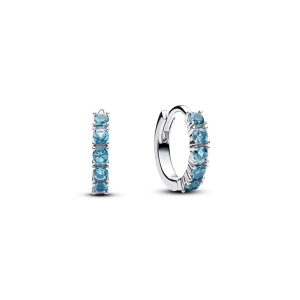 Light Blue Huggie Earrings