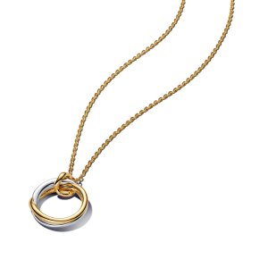Organically Shaped Two-Tone Pendant Necklace