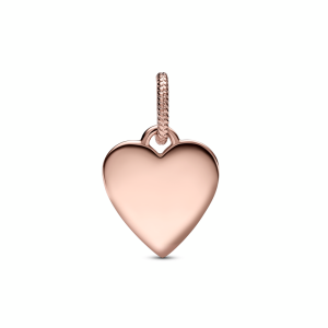 Engravable heart 14k rose gold-plated pendant