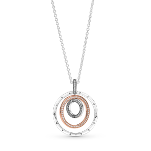 Two-tone Circles Pendant & Necklace