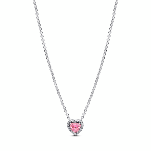 Pink Elevated Heart Necklace