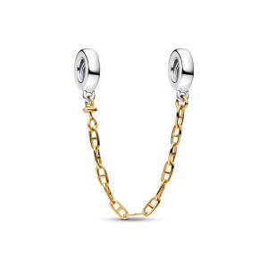 Sterling silver and 14k gold-plated safety chain