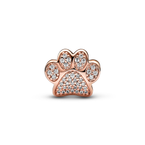 Sparkling Paw Print Charm