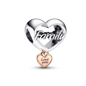Love You Family Heart Charm