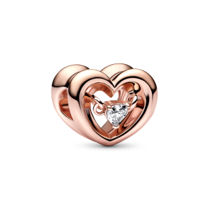 Radiant Heart & Floating Stone Charm