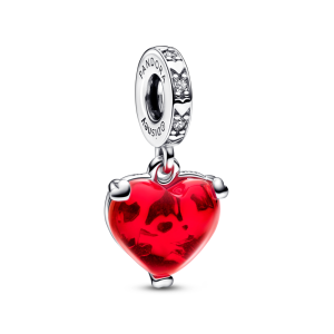 Disney Mickey & Minnie Mouse Red Murano Glass Dangle Charm