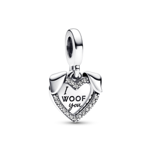 Heart & Dog Double Dangle Charm