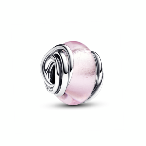 Encircled Pink Murano Glass Charm