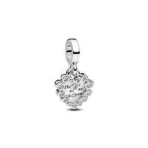 Sparkling Heart Double Dangle Charm