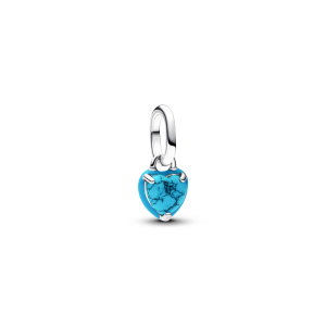 Turquoise-coloured Heart Mini Dangle Charm